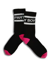 Load image into Gallery viewer, PARTY BOY Socks Black/Pink/Wht
